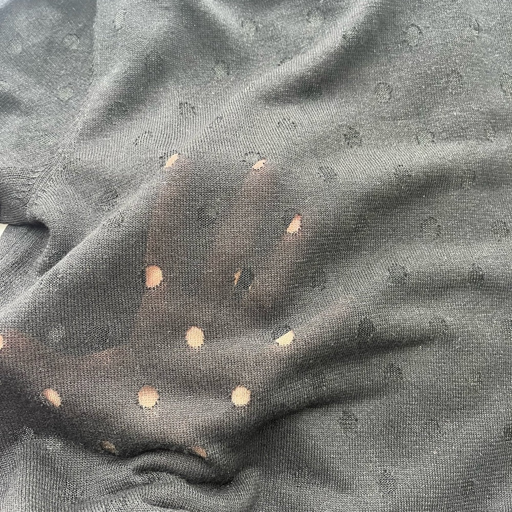 NOIR KEI NINOMIYA for Come des Garcons JAPAN. Black Polka Dot Print Sweater/Top