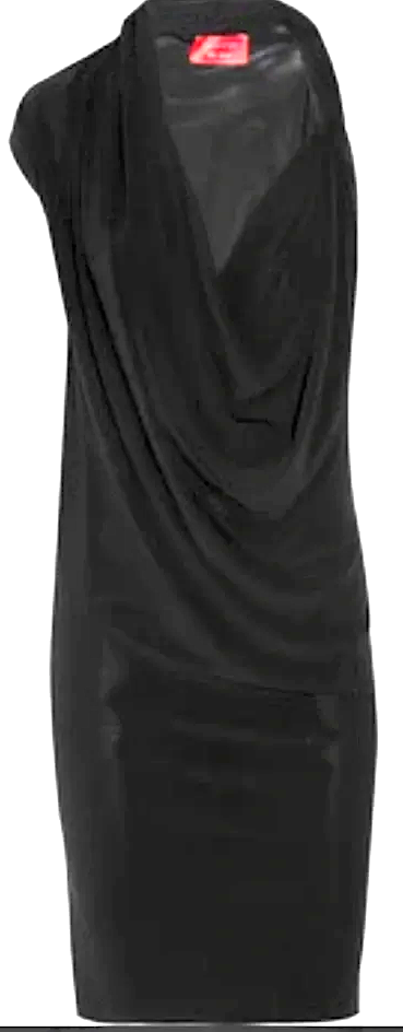 Lanvin Paris. Black crepe jersey knotted dress