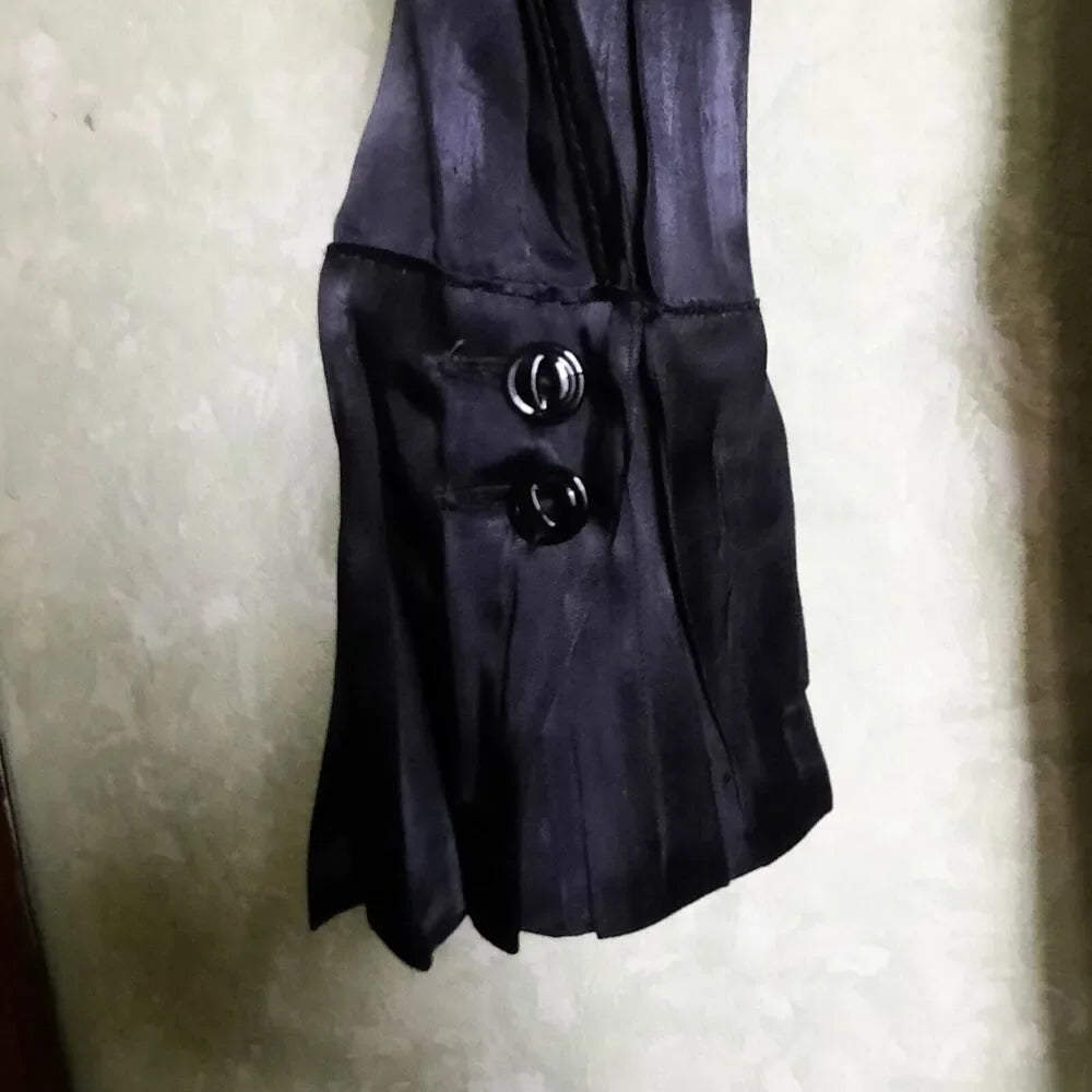 MARITHE + FRANCOIS GIRBAUD PARIS. Black Zip Up Collar Switching Dress