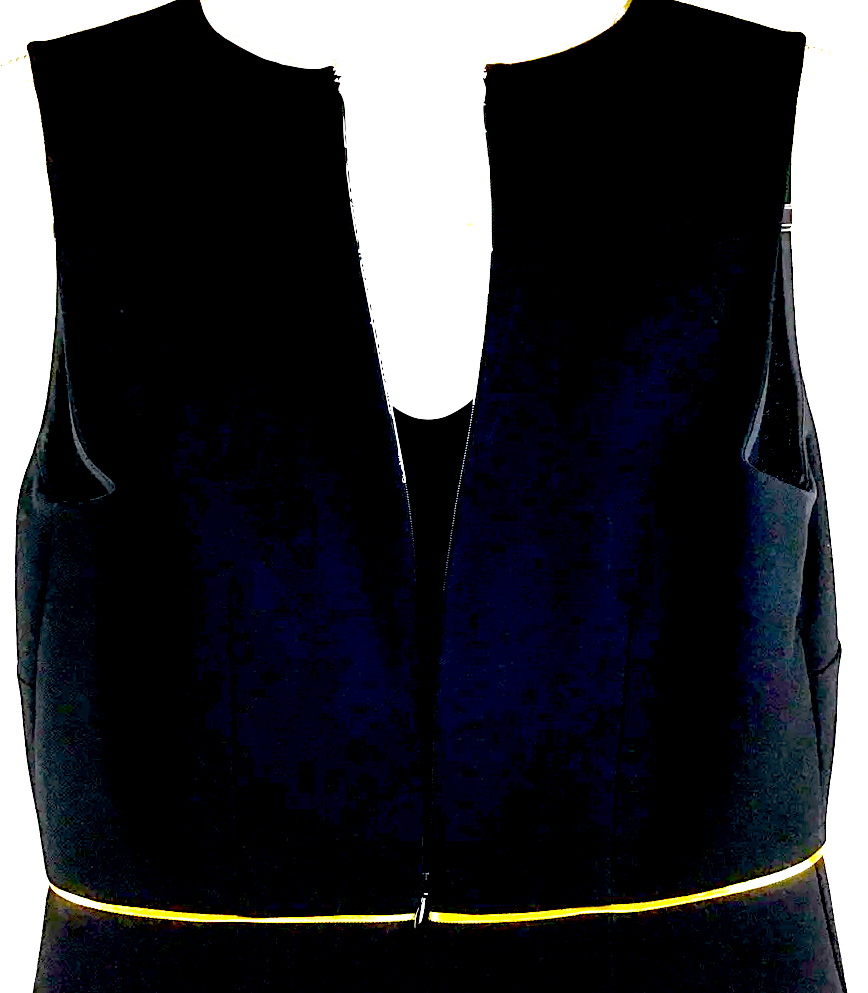 Marni ITALY. Black w/Gold Contrast Trim Sleeveless Tunic/Top