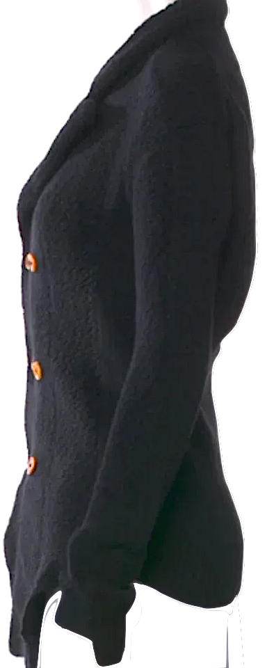 Comme des Garçons Japan. Black Double-Breasted Cardigan Jacket