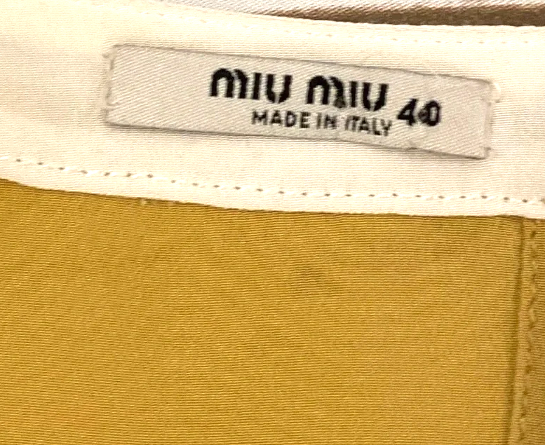 Miu Miu ITALY. Beige, Mustard & Rose Colorblock Mini Dress