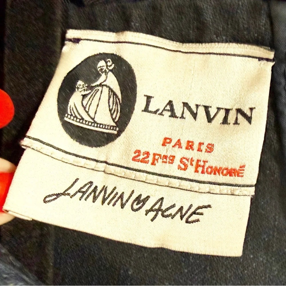 Lanvin PARIS. Acne Blue Denim Fit Flare Dress Belt