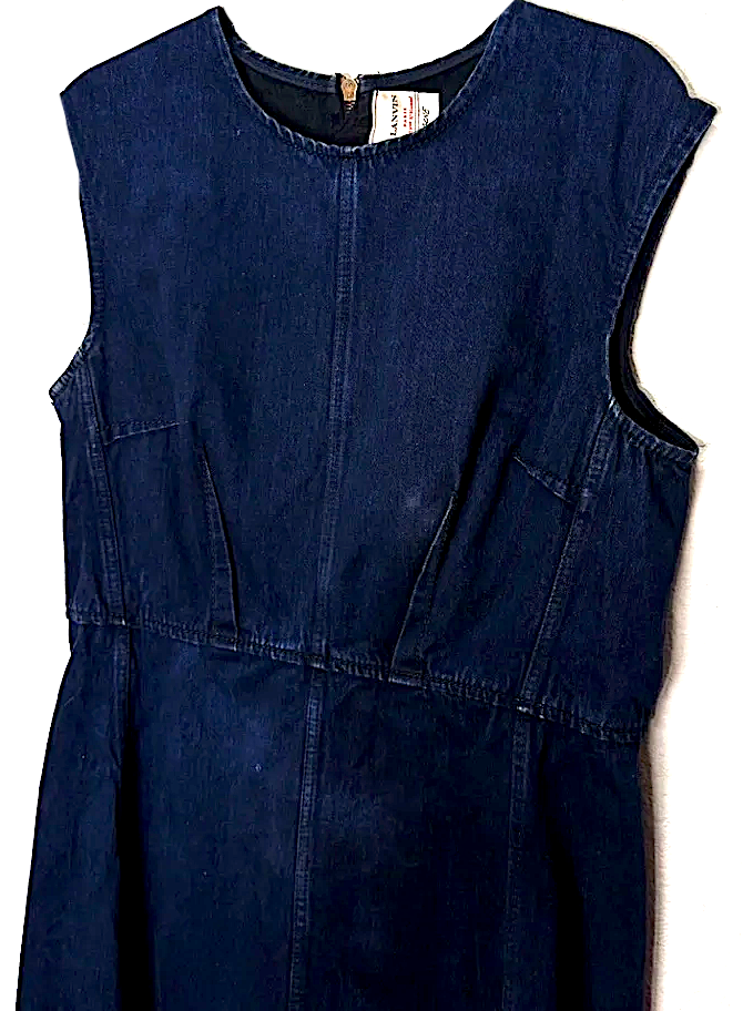 Lanvin PARIS. Acne Blue Denim Fit Flare Dress Belt
