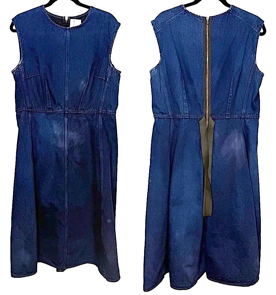 Lanvin PARIS. Acne Blue Denim Fit Flare Dress Belt