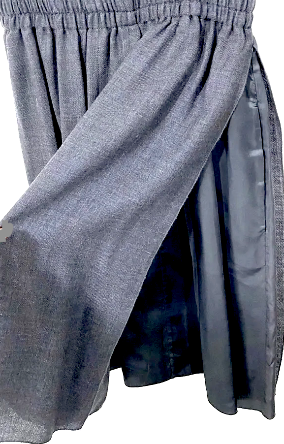 Prada ITALY. Grey Wool Button Down Sleeveless Shirtdress
