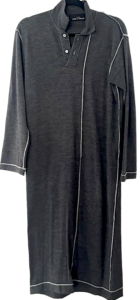 Commes des Garçons Japan. Tricot Vintage Gray Long Polo Dress