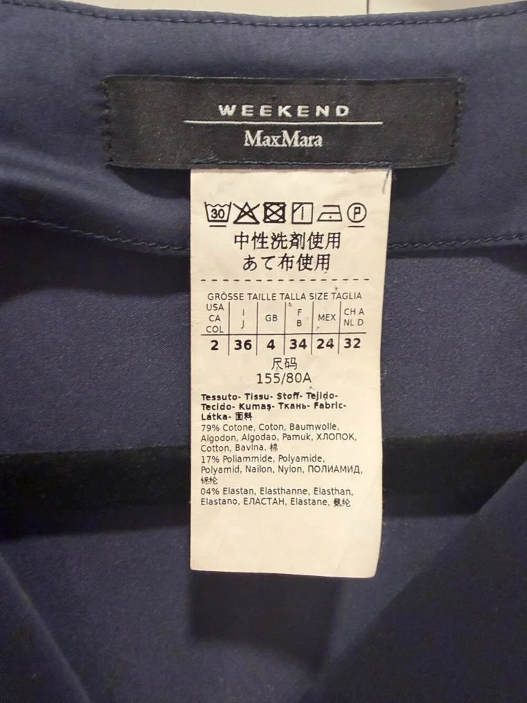 Max Mara Weekend ITALY. Vertice Navy Draped Midi Dress
