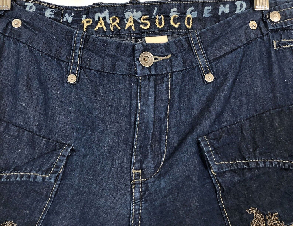 Parasuco Cotton Linen Blend Capri Low Rise Jeans