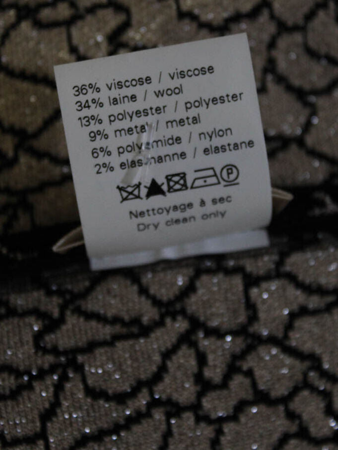 Azzedine Alaia Paris. Vintage Black Metallic Knit Square Neck Mini Flare Dress