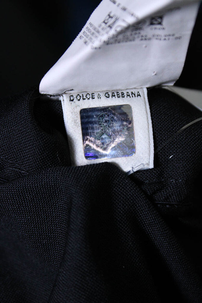 Dolce & Gabbana Italy. Black Wide Leg Pleated Trouser Pants