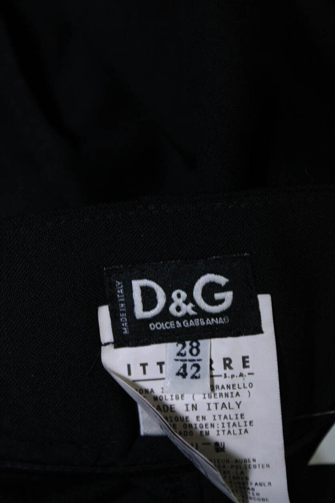 Dolce & Gabbana Italy. Black Wide Leg Pleated Trouser Pants