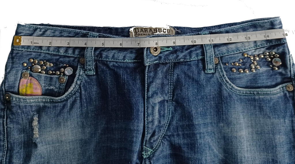 Parasuco Low Rise Embellished Distressed Capris Size 28