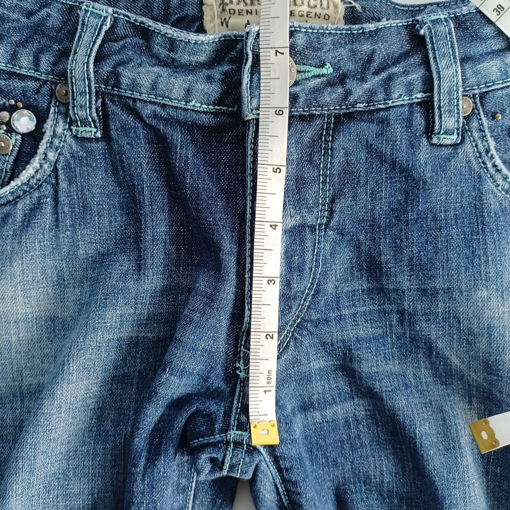 Parasuco Low Rise Embellished Distressed Capris Size 28