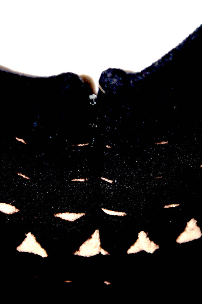 Azzedine Alaia Paris. Vintage Black Knit Wool Cutaway Scoop Neck Sleeveless Sheath Dress