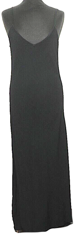 Prada Italy. Black Striped Side Zipped Sleeveless Maxi Bandage Dress