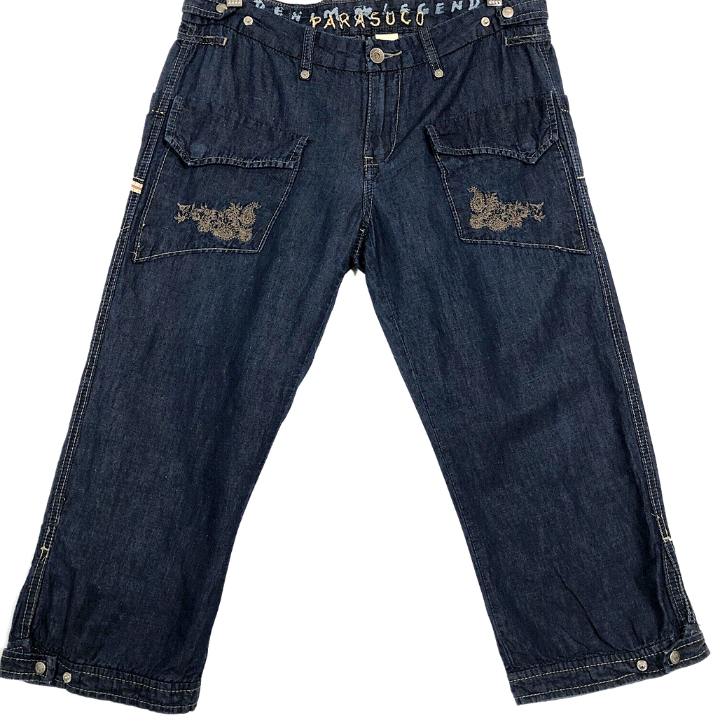 Parasuco Cotton Linen Blend Capri Low Rise Jeans