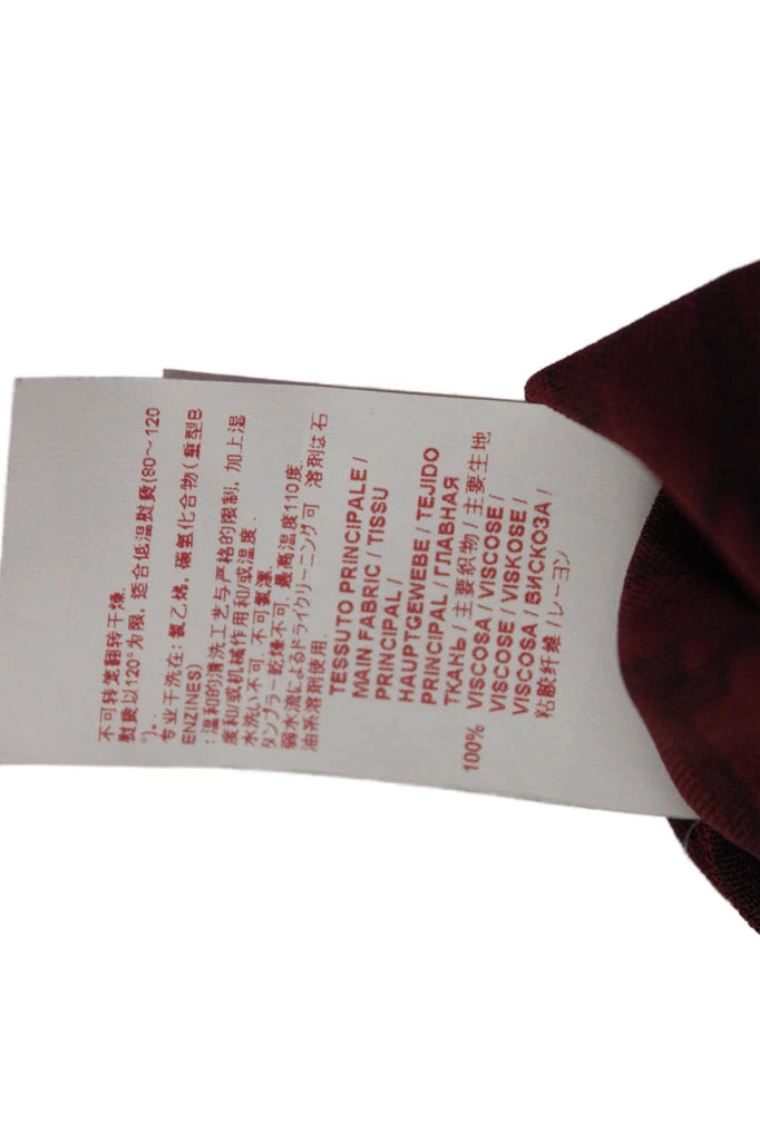 Marni Italy. Red, Black Viscose Sleeveless Crew Neck Printed Dress