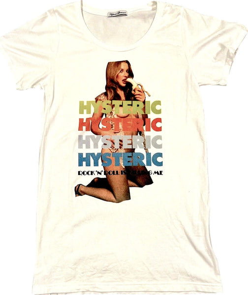 Hysteric Glamour “Rock 'N' Roll is Killing Me” White Long Tee/Tunic 