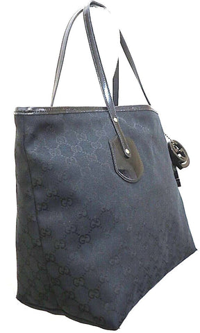 Gucci Italy. Vintage Black GG Canvas Crossbody Shoulder Bag