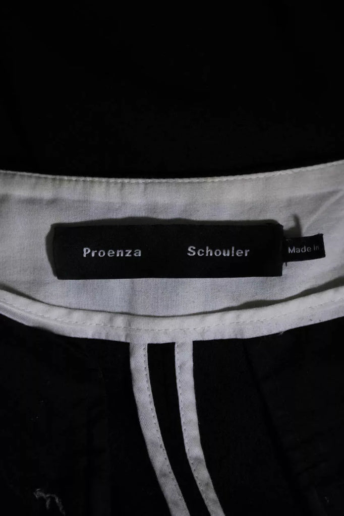 Proenza Schouler NY. Black Belted High Rise Wide Leg Dress Pants