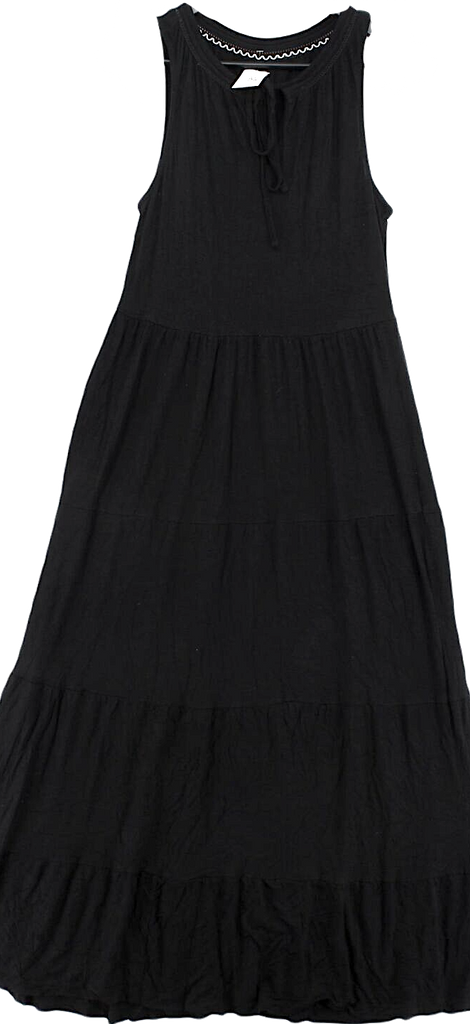 FatFace London UK. Tanya Sarne Vintage Black Viscose Sleeveless Tank Style Maxi Dress