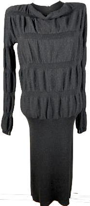 Maison Margiela Paris. MM6 Black Faux Leather Grommet Mini Shirt Dress