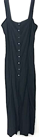 Marithe Francois Girbaud Paris. Black Button Up Sleeveless Maxi Dress