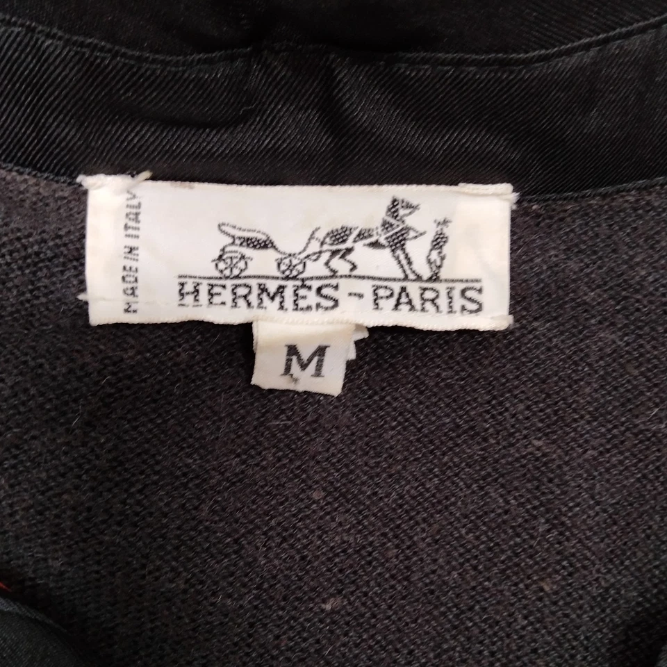 Hermes Paris. Black/Red Multicolor Silk, Cotton Cashmere Blouse SZ: M