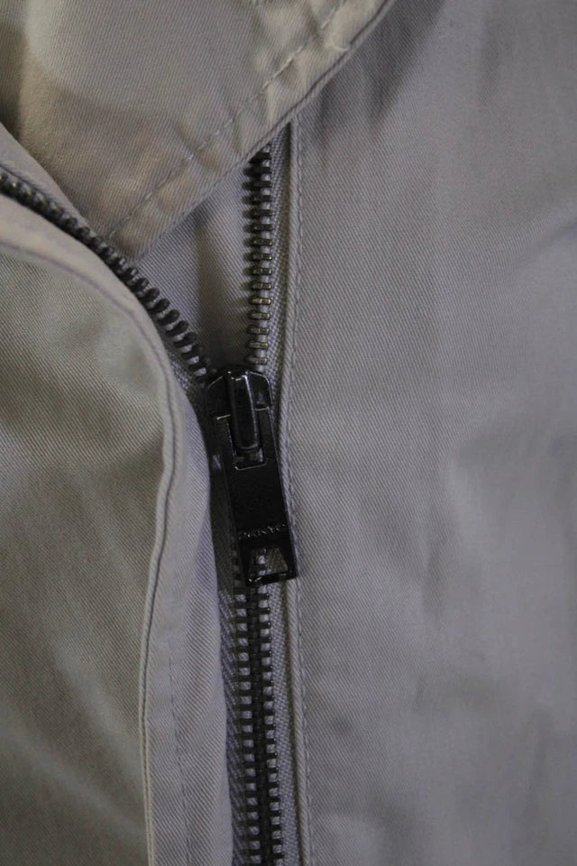 DONNA KARAN DKNY Beige Cotton Collared Belted Zip Up Mid-Length Jacket