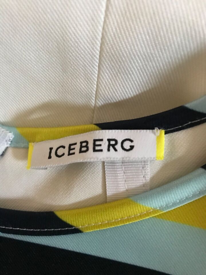 Iceberg Italy. Striped Front Tessuto Nylon, White Back Mini Dress