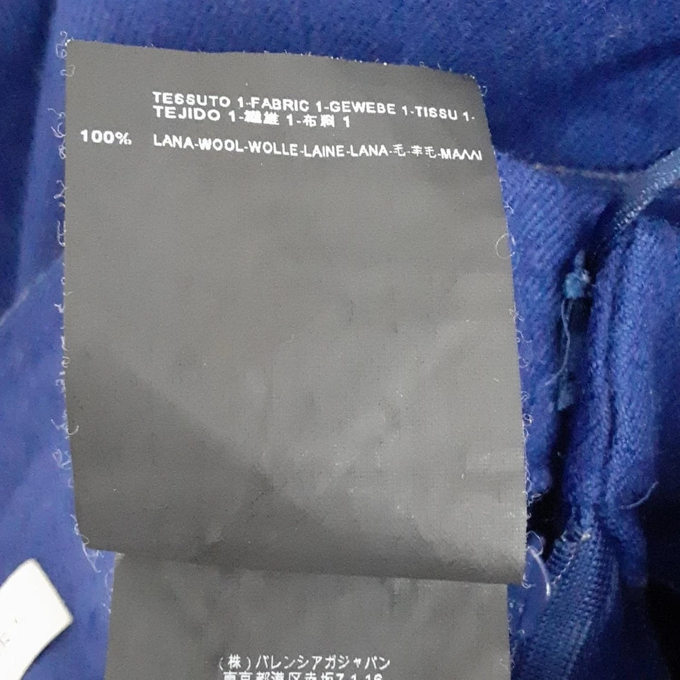 BALENCIAGA PARIS. Cobalt Blue Wool Skirt