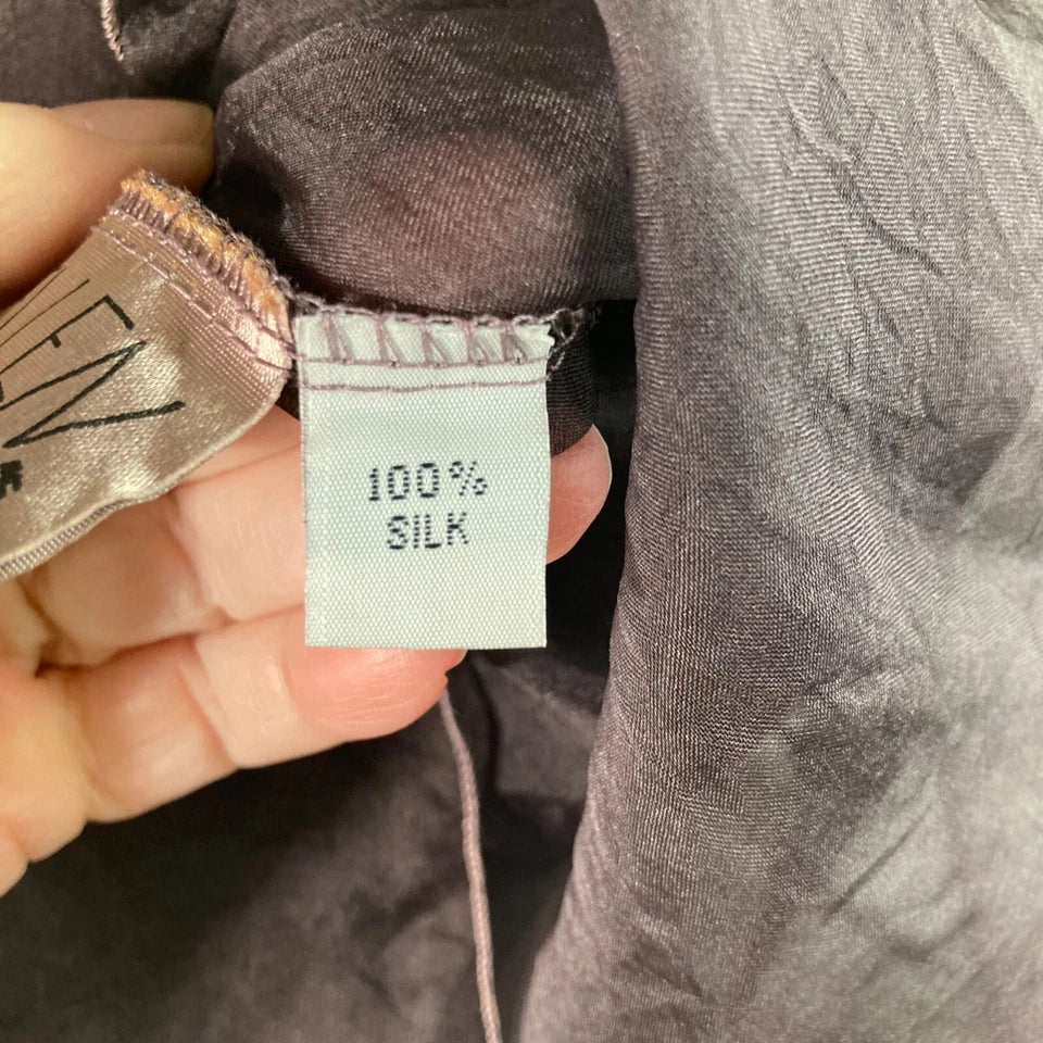 Yellen NYC. Dk Brown Tulle Silk Lagenlook Slip Dress