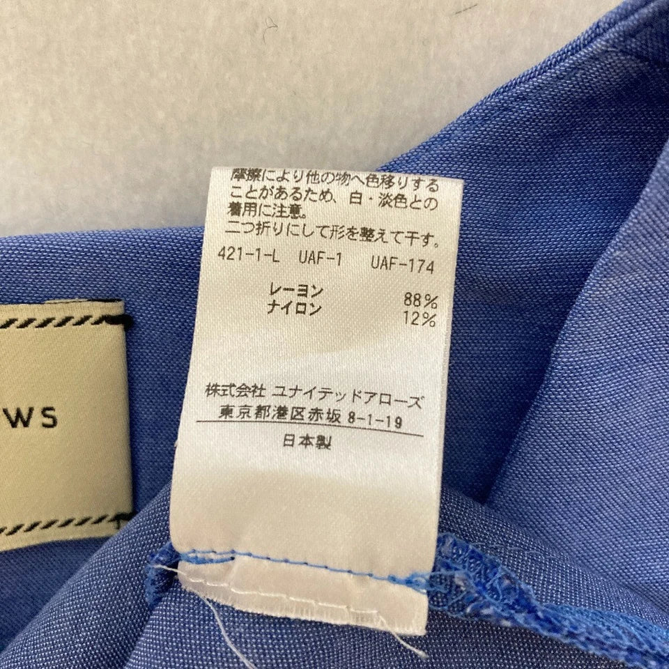 UNITED ARROWS Cache-Coeur JAPAN. Blue Sleeveless Dress with Ribbon Belt