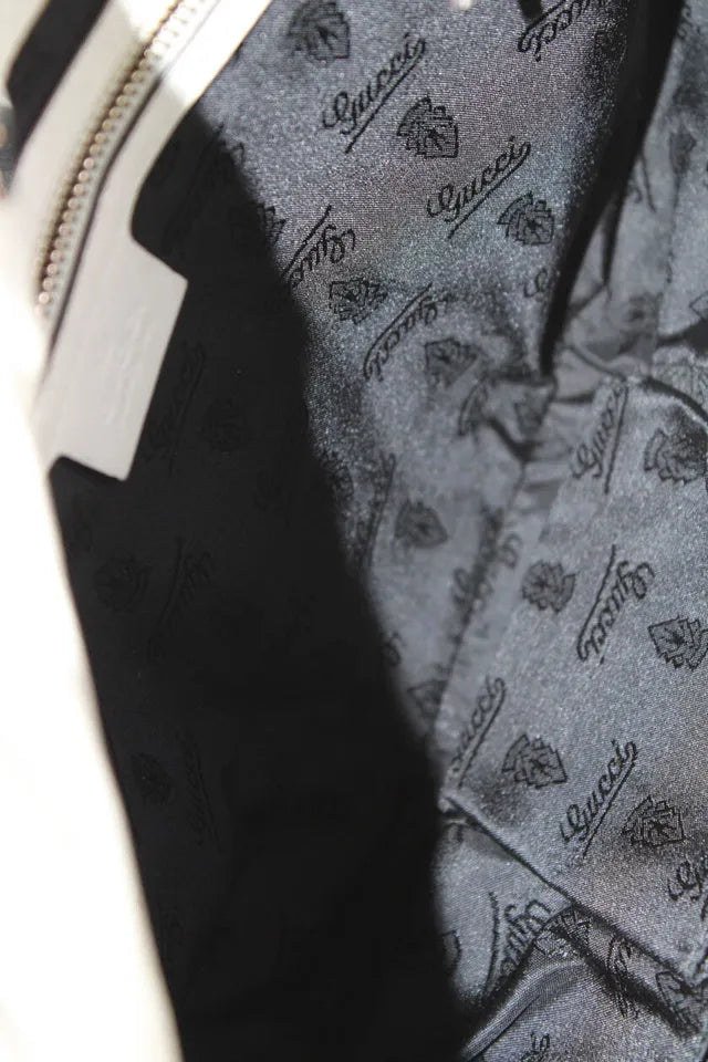 Gucci Italy. White Pleated Leather Goldplated Accent Top Handle Hobo Crossbody/Shoulderbag w/Strap