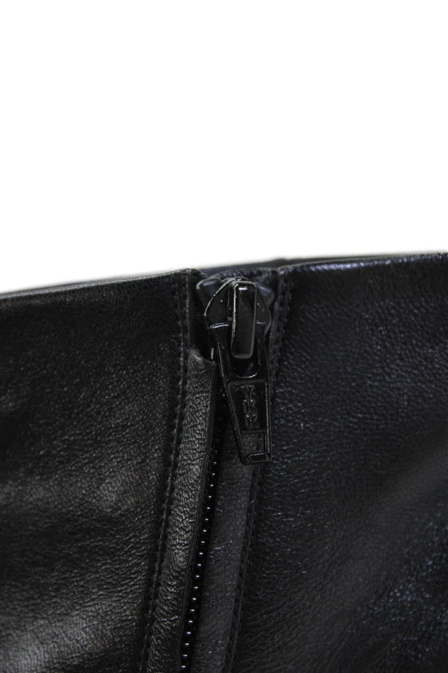 Balenciaga Paris. BlackLeather Studded Ankle Boots Size 37.5