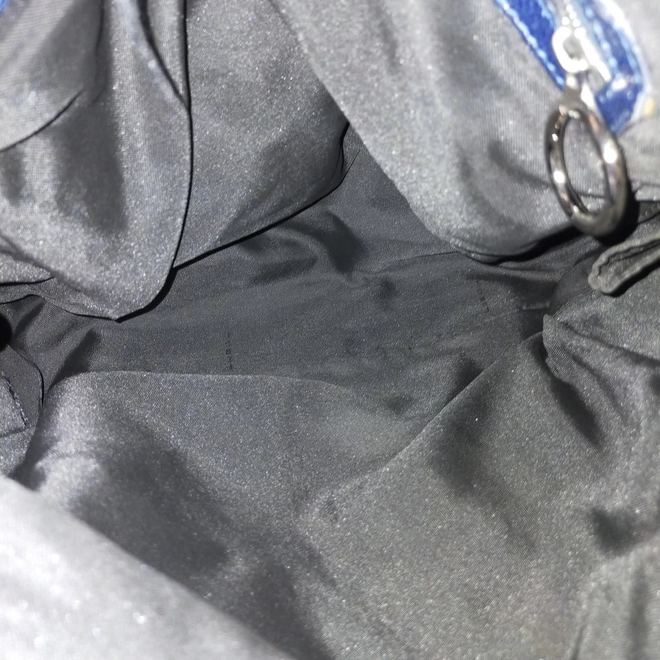 Fendi Italy. Distressed Navy Blue Leather Hand Bag