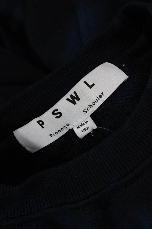 Proenza Schouler NYC. White Label. Midnite Blue/Black Belted Mini Sweater Dress