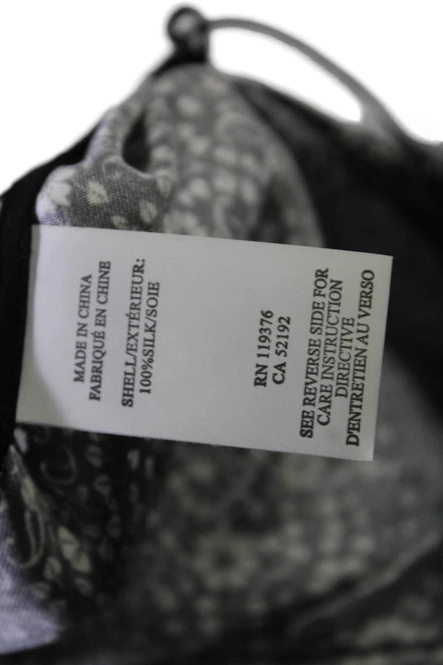 Helmut Lang NY.NEW W/TAGS. Black Silk Floral Print Scoop Neck Wrap Blouse