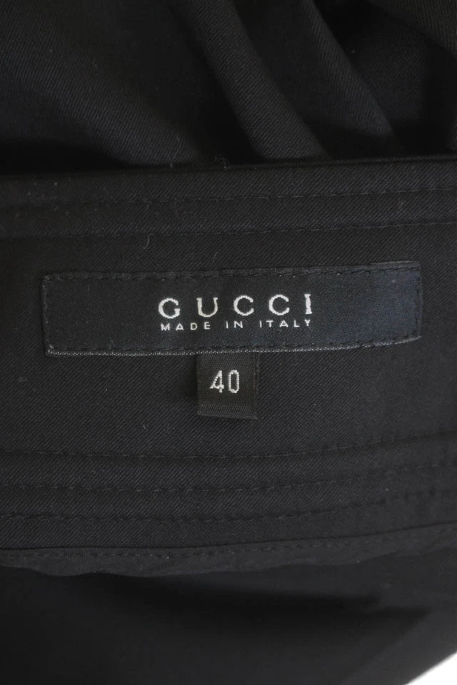 Gucci Black Cotton Slip-on Zipped Clasp Pants