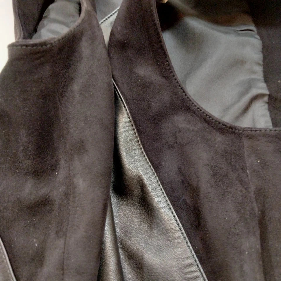 Loewe Madrid. Black Lambskin Leather Sleeveless Top