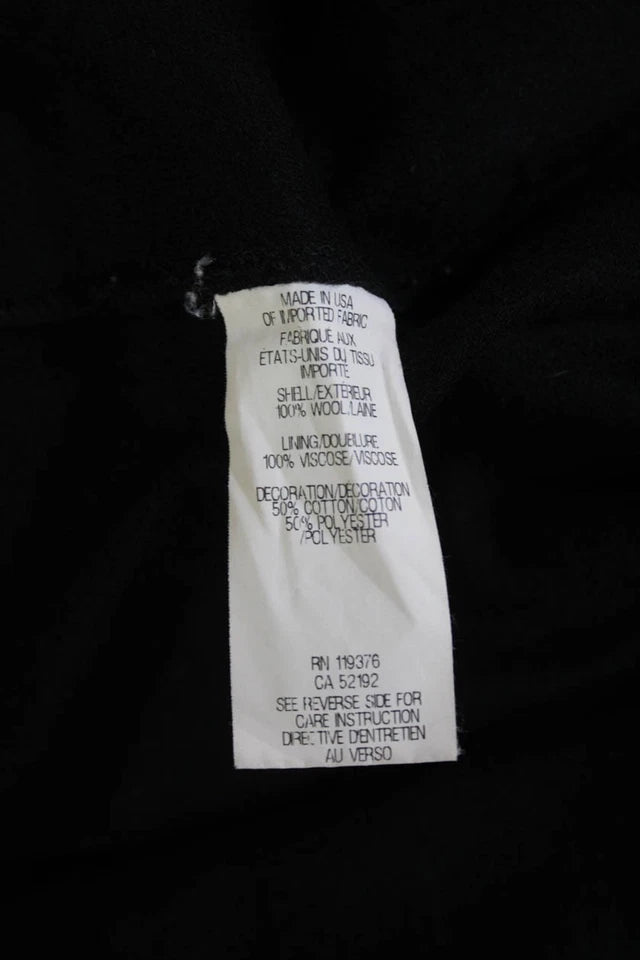 Helmut Lang Black Wool Asymmetric Zip Up Collared Jacket