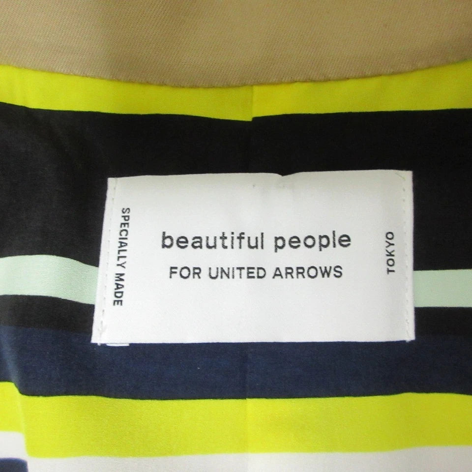 BEAUTIFUL PEOPLE X UNITED ARROWS JAPAN. Beige Cotton Belted Trench Coat