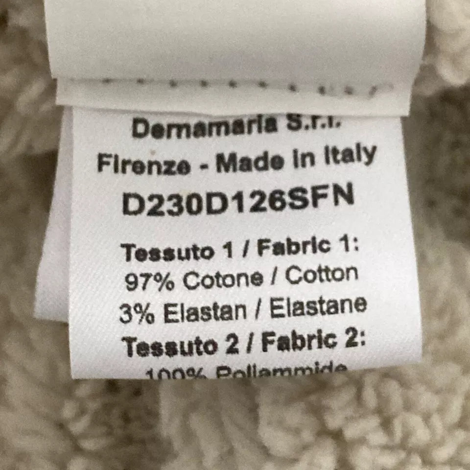 ERMANNO SCERVINO ITALY Vintage Beige Cotton, Polyurethane Coat Fur Trim