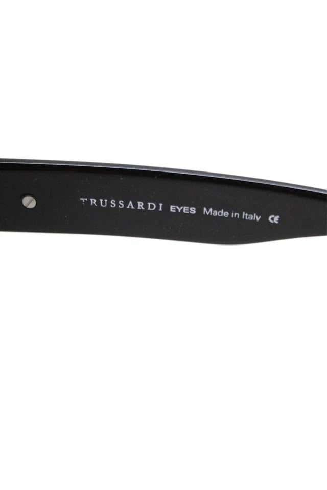 Trussardi Italy. Designer Round Gray Metallic Framed Geometric Detail Sunglasses