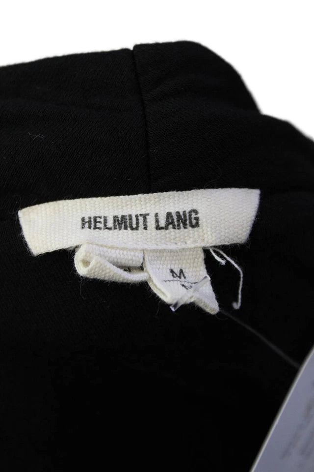 Helmut Lang NYC. Black Ramie Wool High Neck Two Pocket Long Sleeve Zip Up Jacket