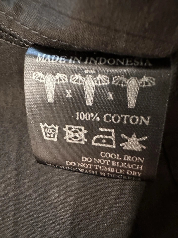 Tuesday Night Band Practice Avant Garde. NEW NO TAG, Black Cotton Long Button Down Shirt Dress