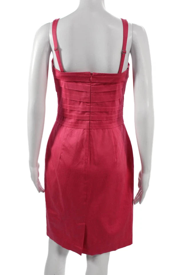 Calvin Klein NY. Pink Sheath Dress Pink Sleeveless Round Neck Dress