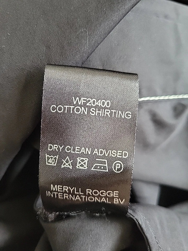 Meryll Rogge Belgian. Black Big Collar Cotton Poplin Contrast Stitch Shirt 2025 Paris Andam Fashion Award Winner