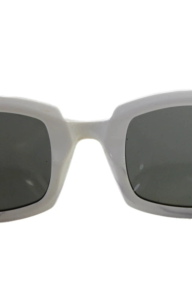 Saint Laurent Paris. Solid White Square Frame Classic Sunglasses